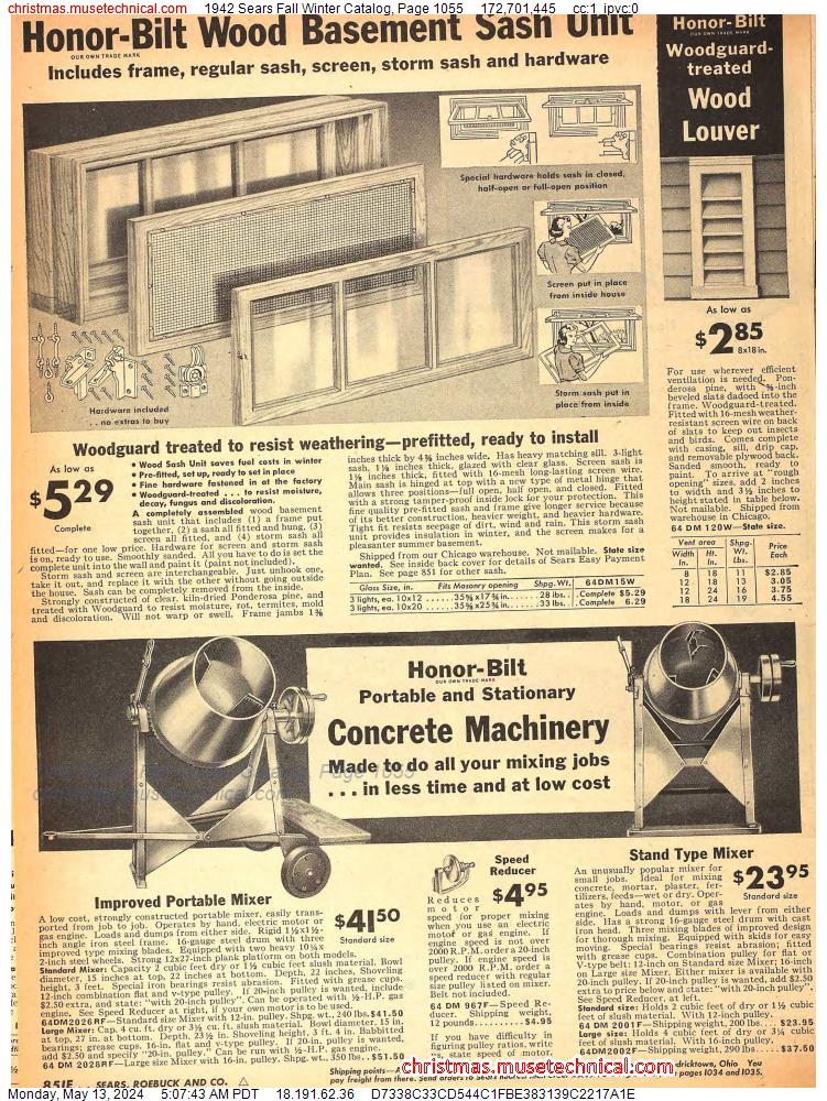 1942 Sears Fall Winter Catalog, Page 1055