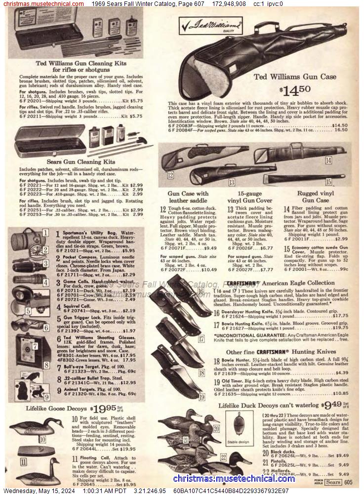 1969 Sears Fall Winter Catalog, Page 607