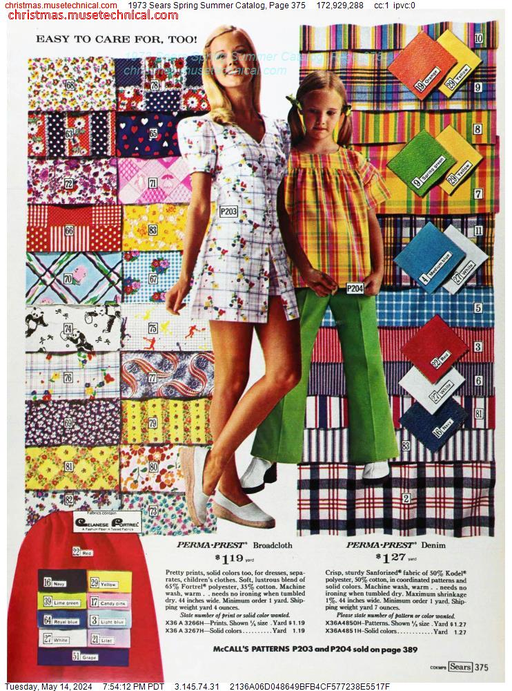 1973 Sears Spring Summer Catalog, Page 375