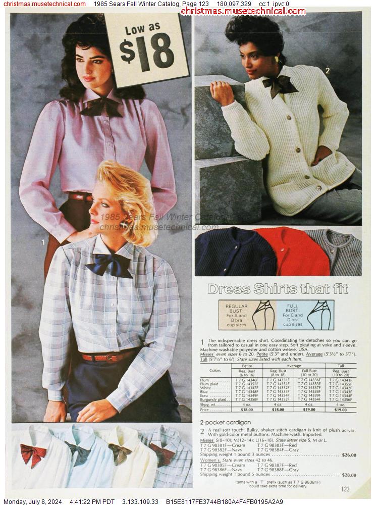 1985 Sears Fall Winter Catalog, Page 123