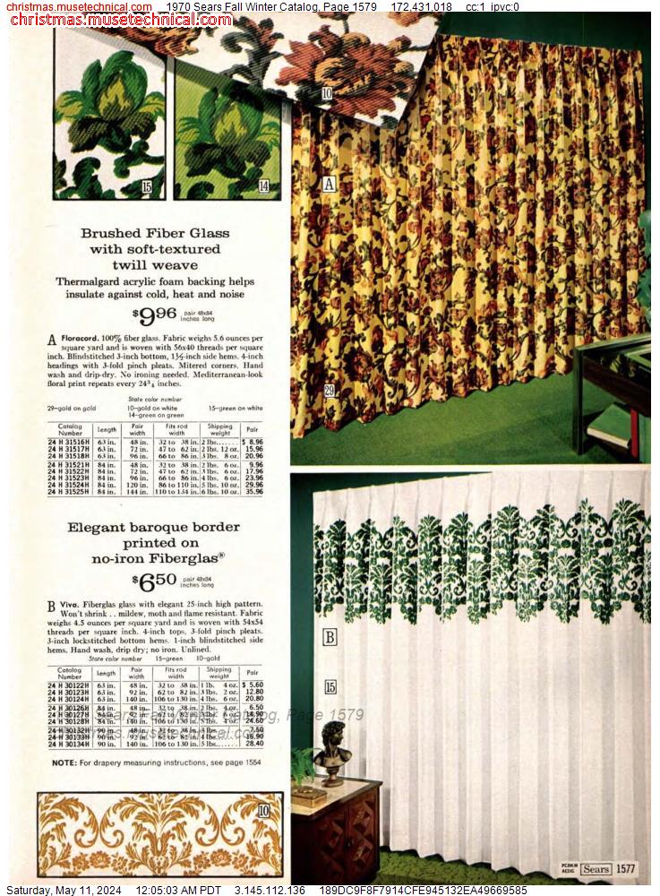 1970 Sears Fall Winter Catalog, Page 1579