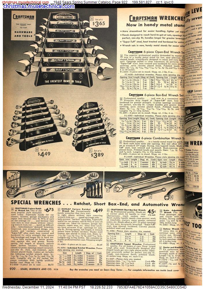 1948 Sears Spring Summer Catalog, Page 922