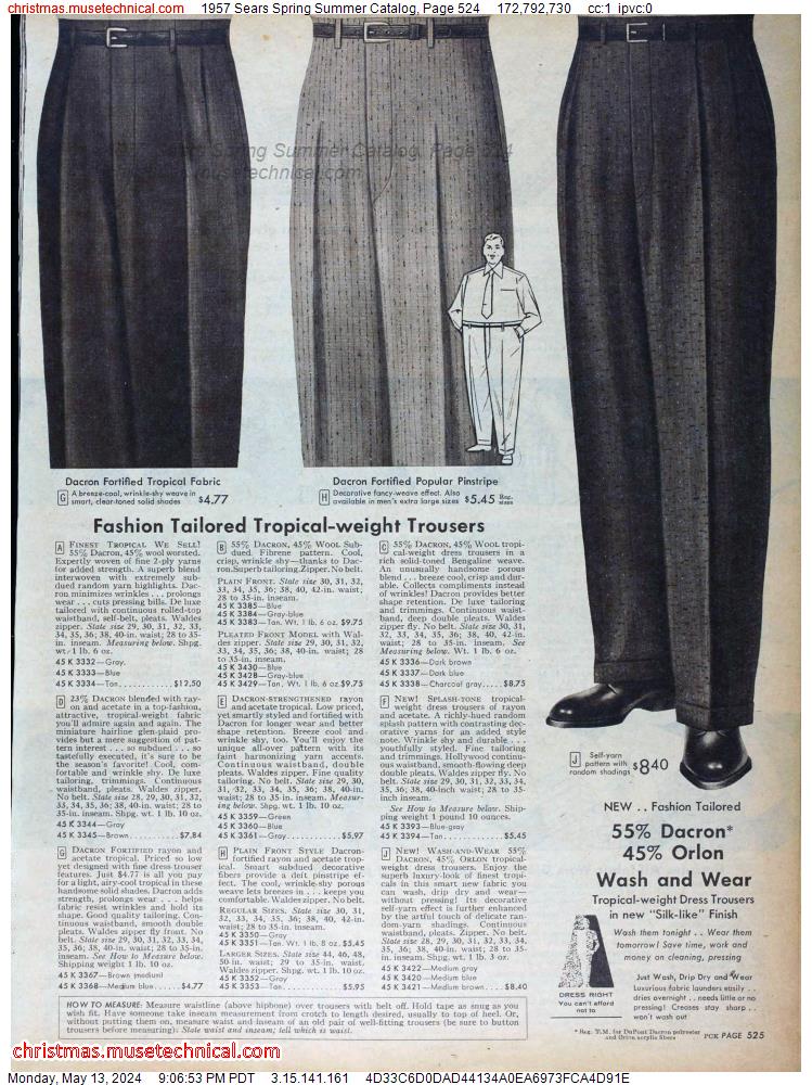 1957 Sears Spring Summer Catalog, Page 524