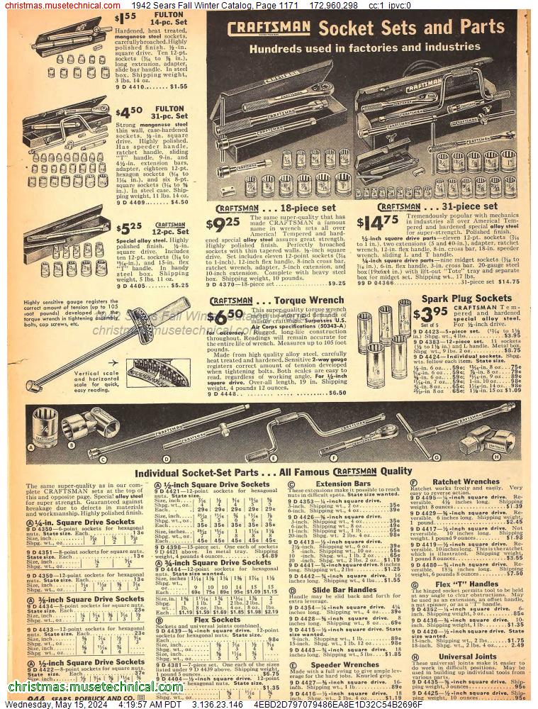 1942 Sears Fall Winter Catalog, Page 1171
