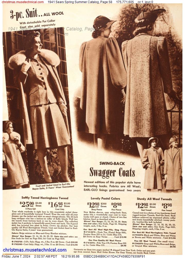 1941 Sears Spring Summer Catalog, Page 58