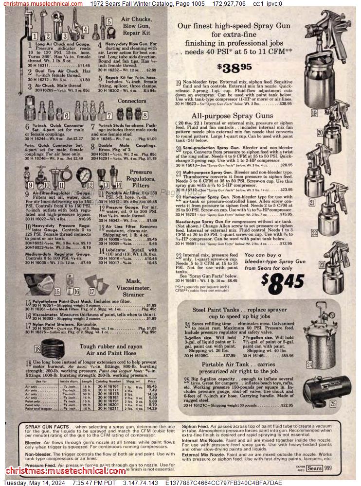 1972 Sears Fall Winter Catalog, Page 1005