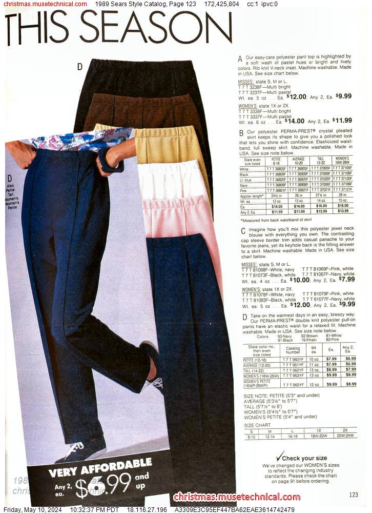 1989 Sears Style Catalog, Page 123