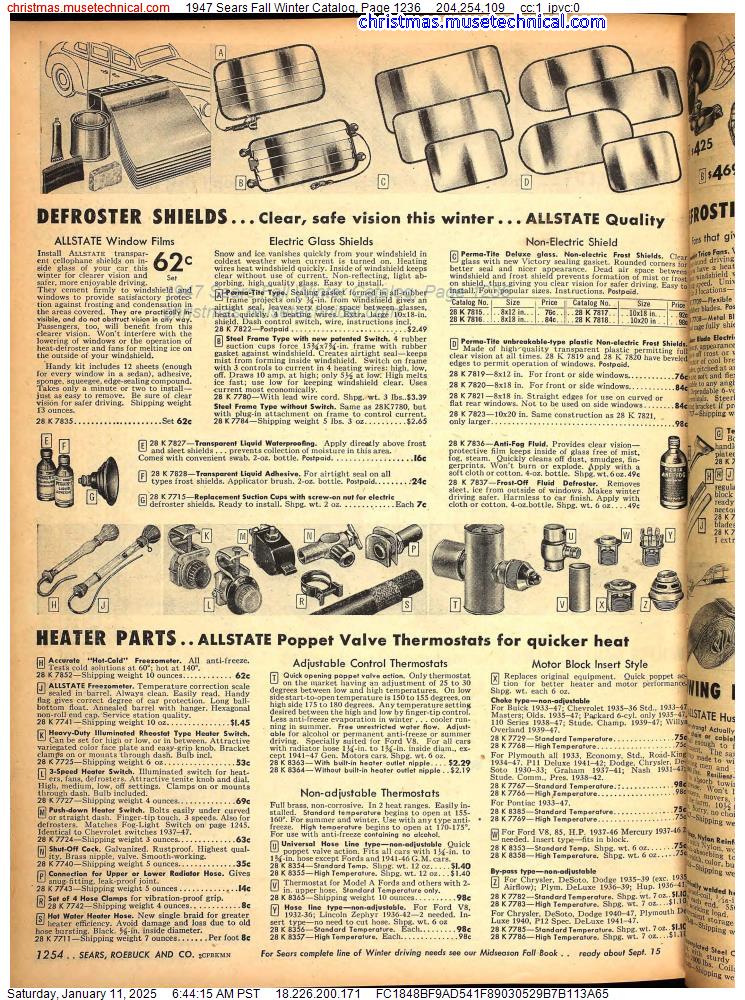 1947 Sears Fall Winter Catalog, Page 1236