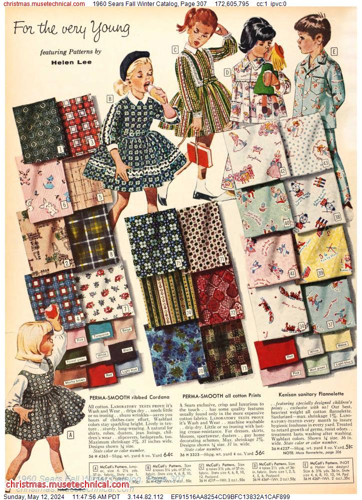1960 Sears Fall Winter Catalog, Page 307