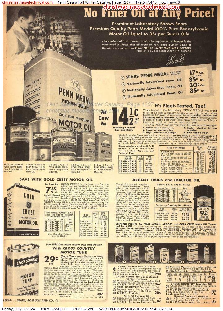 1941 Sears Fall Winter Catalog, Page 1207