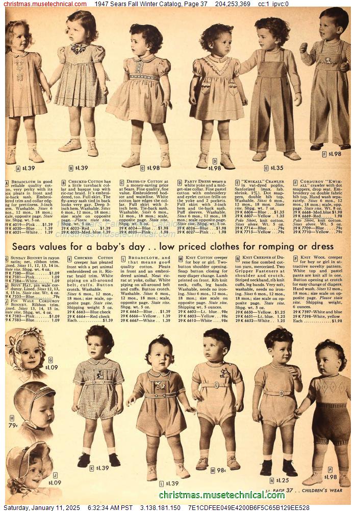 1947 Sears Fall Winter Catalog, Page 37