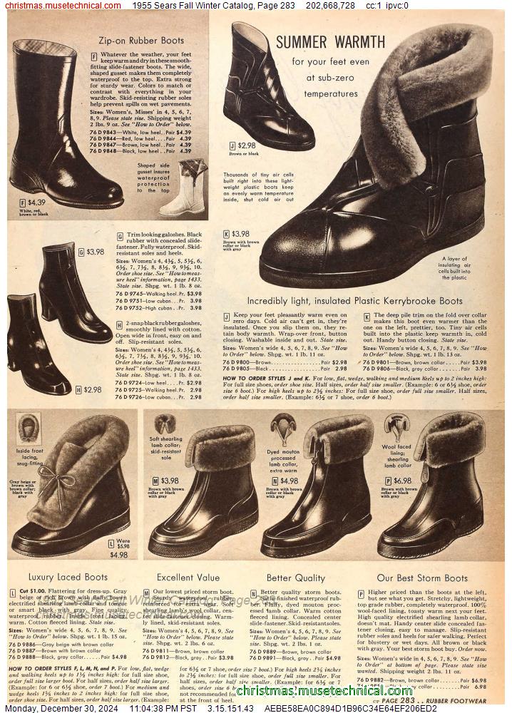 1955 Sears Fall Winter Catalog, Page 283