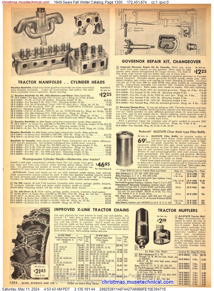 1949 Sears Fall Winter Catalog, Page 1300