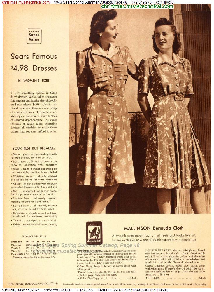 1943 Sears Spring Summer Catalog, Page 48