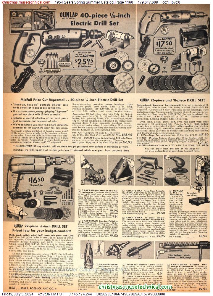 1954 Sears Spring Summer Catalog, Page 1160