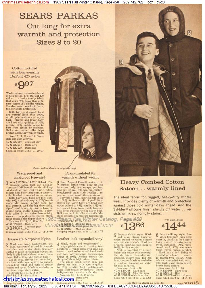 1963 Sears Fall Winter Catalog, Page 450