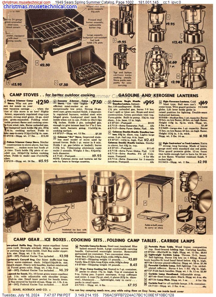 1949 Sears Spring Summer Catalog, Page 1002