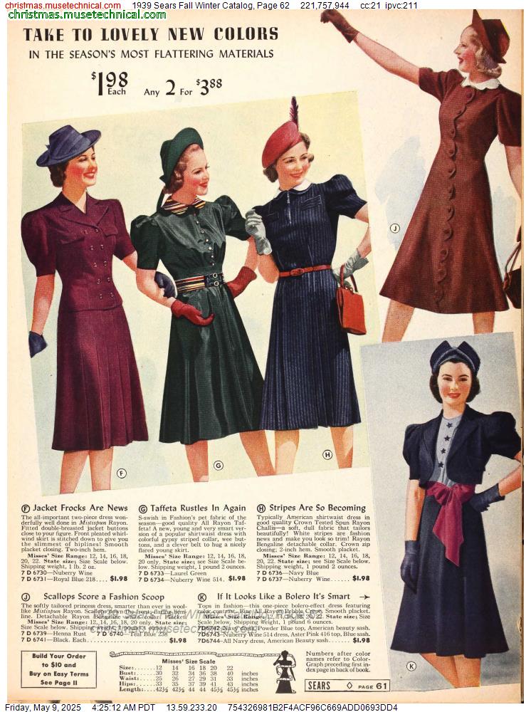 1939 Sears Fall Winter Catalog, Page 62