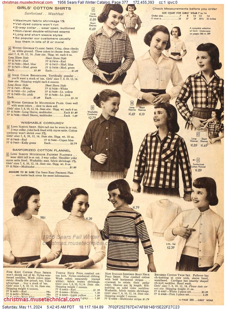 1956 Sears Fall Winter Catalog, Page 377