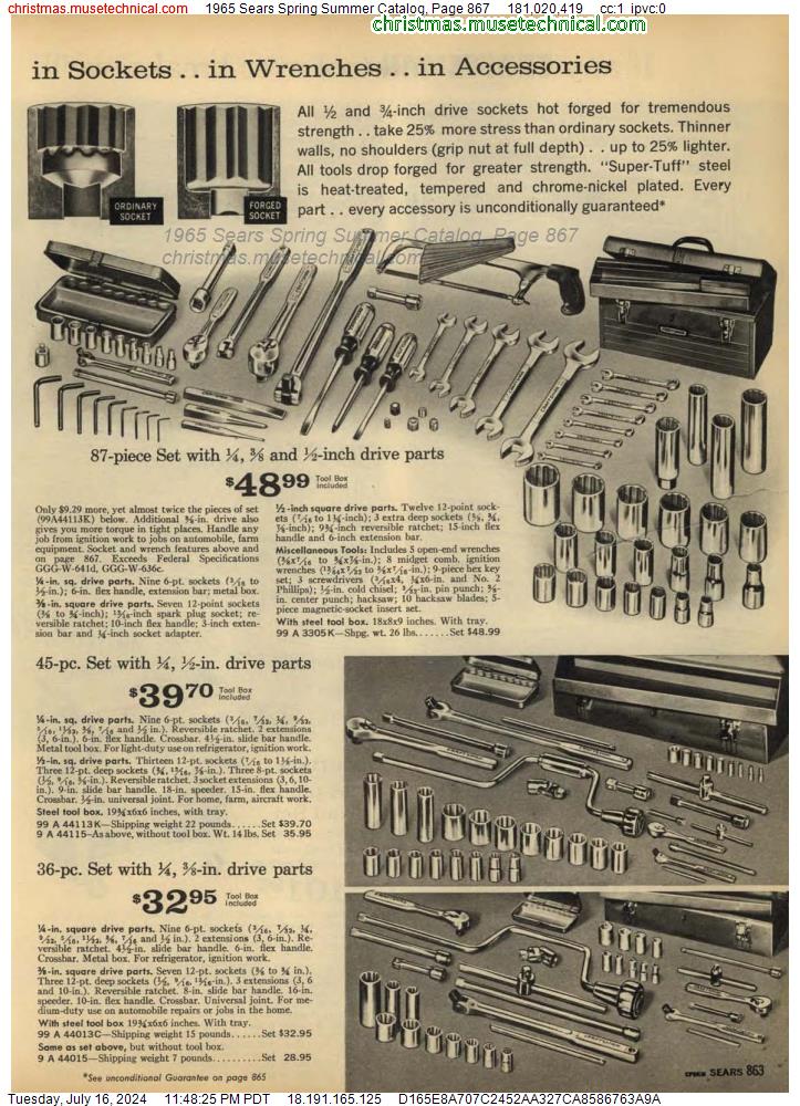 1965 Sears Spring Summer Catalog, Page 867