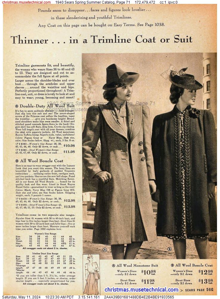 1940 Sears Spring Summer Catalog, Page 71