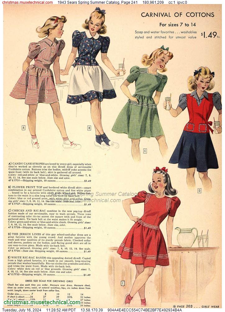 1943 Sears Spring Summer Catalog, Page 241