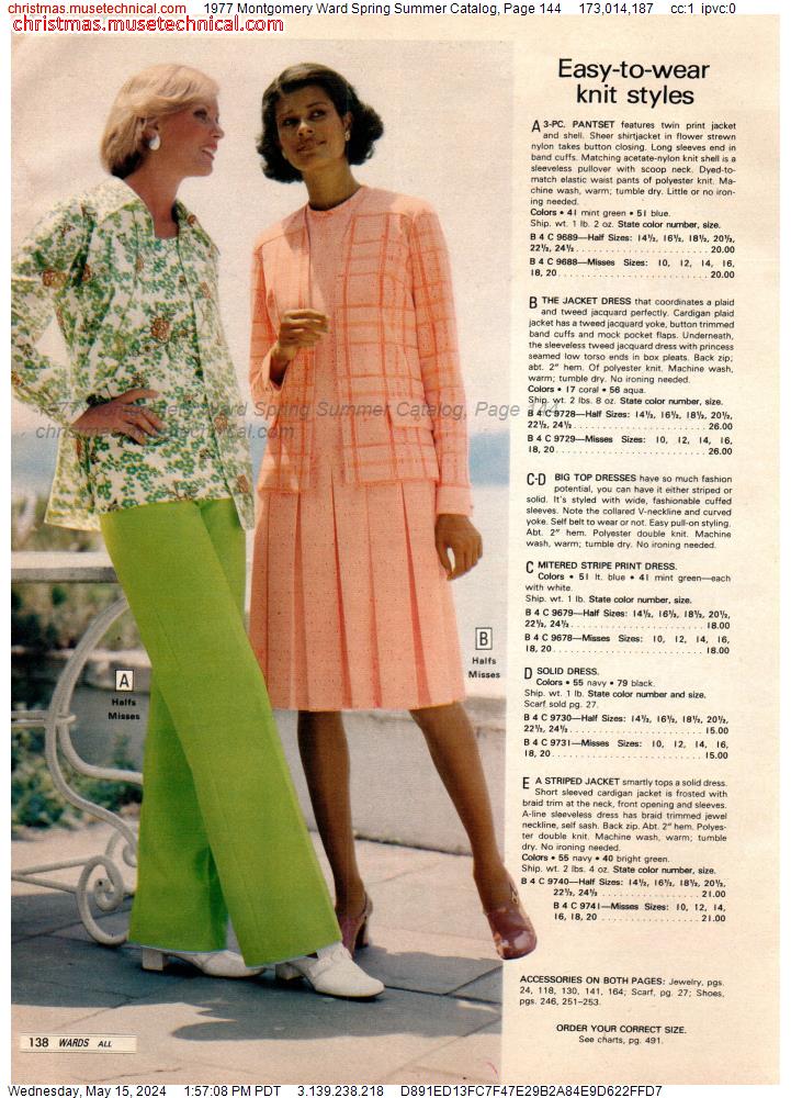 1977 Montgomery Ward Spring Summer Catalog, Page 144