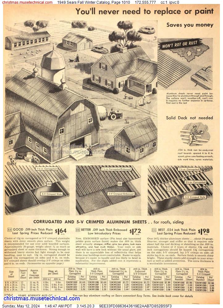 1949 Sears Fall Winter Catalog, Page 1010