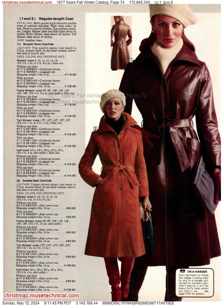 1977 Sears Fall Winter Catalog, Page 74