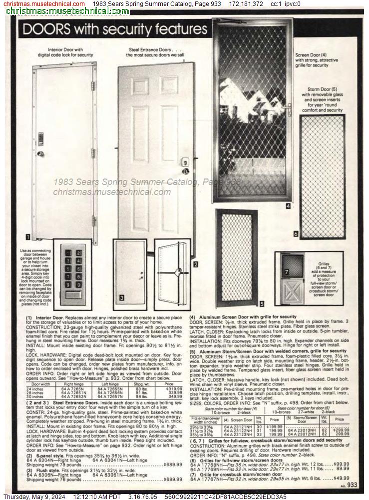 1983 Sears Spring Summer Catalog, Page 933