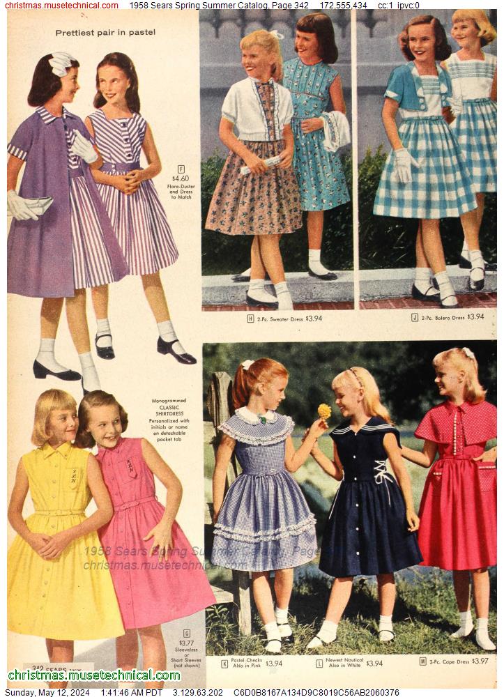 1958 Sears Spring Summer Catalog, Page 342