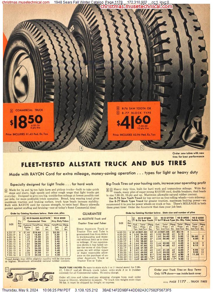 1948 Sears Fall Winter Catalog, Page 1178