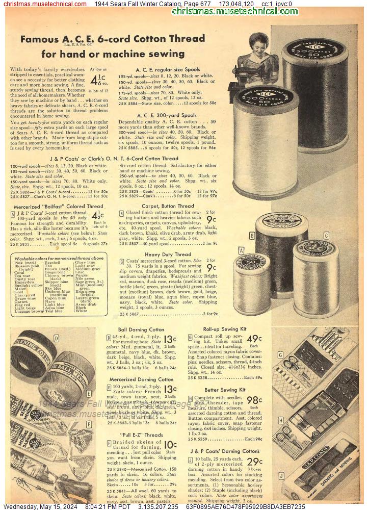 1944 Sears Fall Winter Catalog, Page 677
