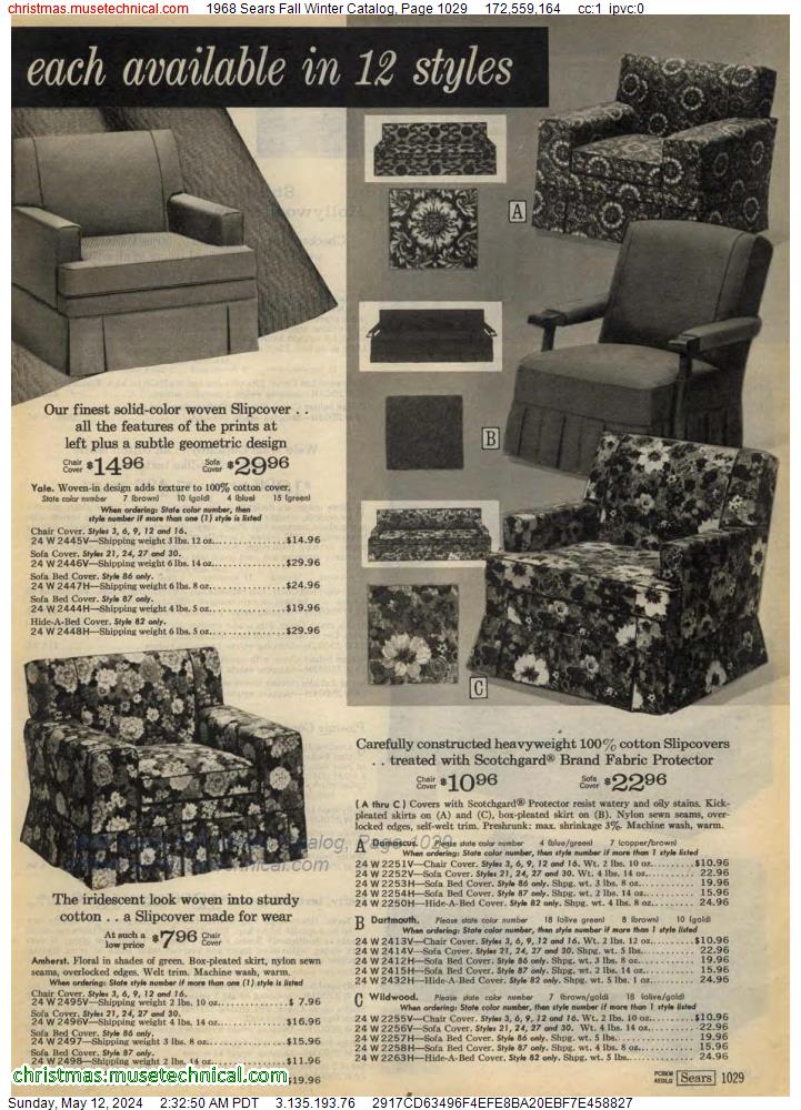 1968 Sears Fall Winter Catalog, Page 1029