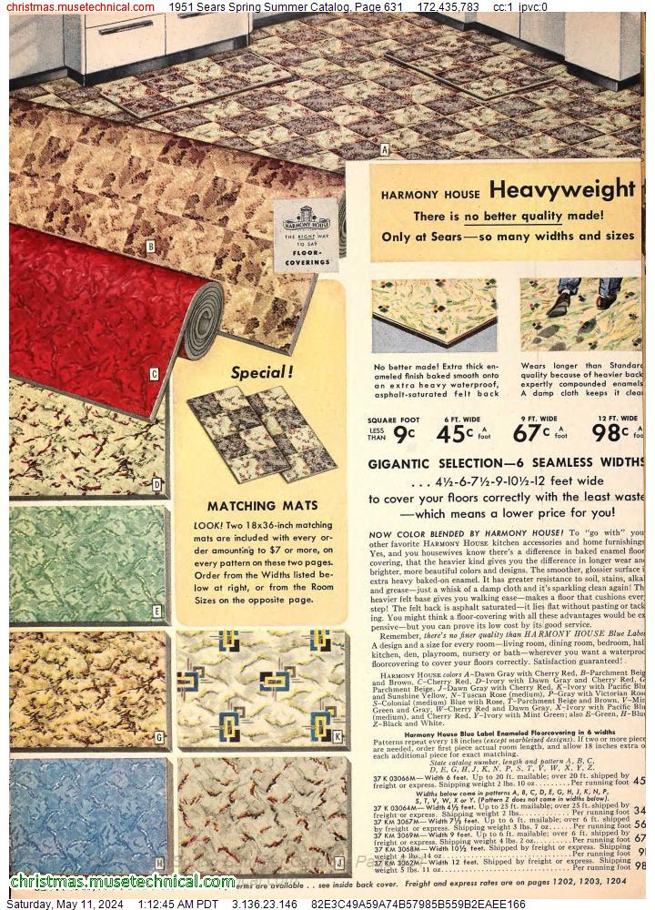 1951 Sears Spring Summer Catalog, Page 631