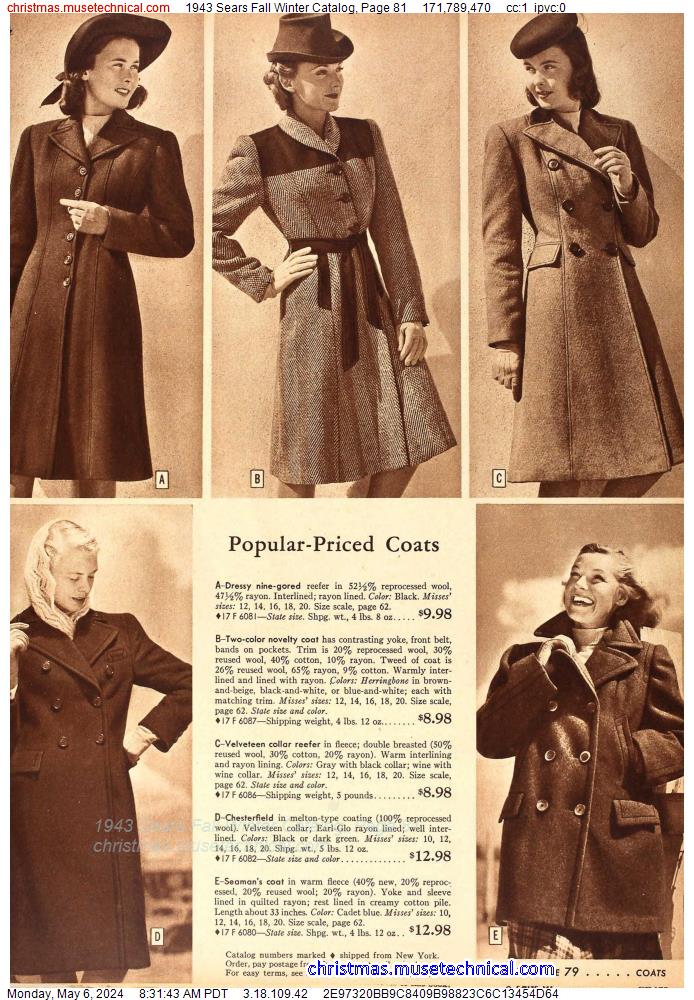 1943 Sears Fall Winter Catalog, Page 81