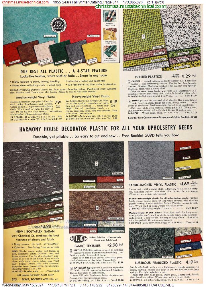 1955 Sears Fall Winter Catalog, Page 814