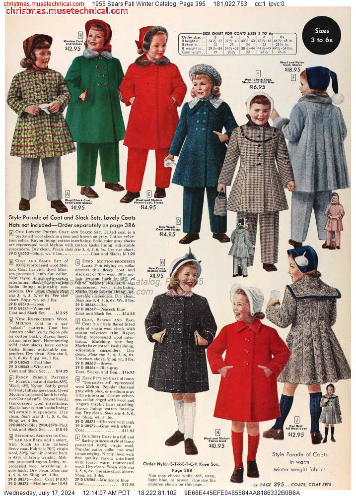 1955 Sears Fall Winter Catalog, Page 395