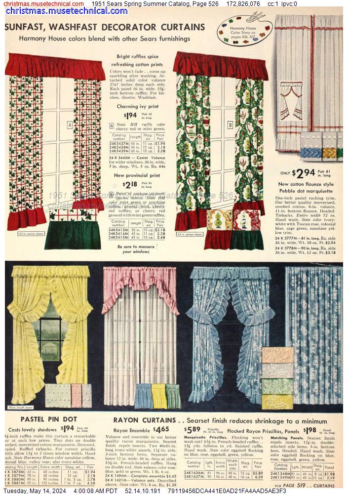 1951 Sears Spring Summer Catalog, Page 526