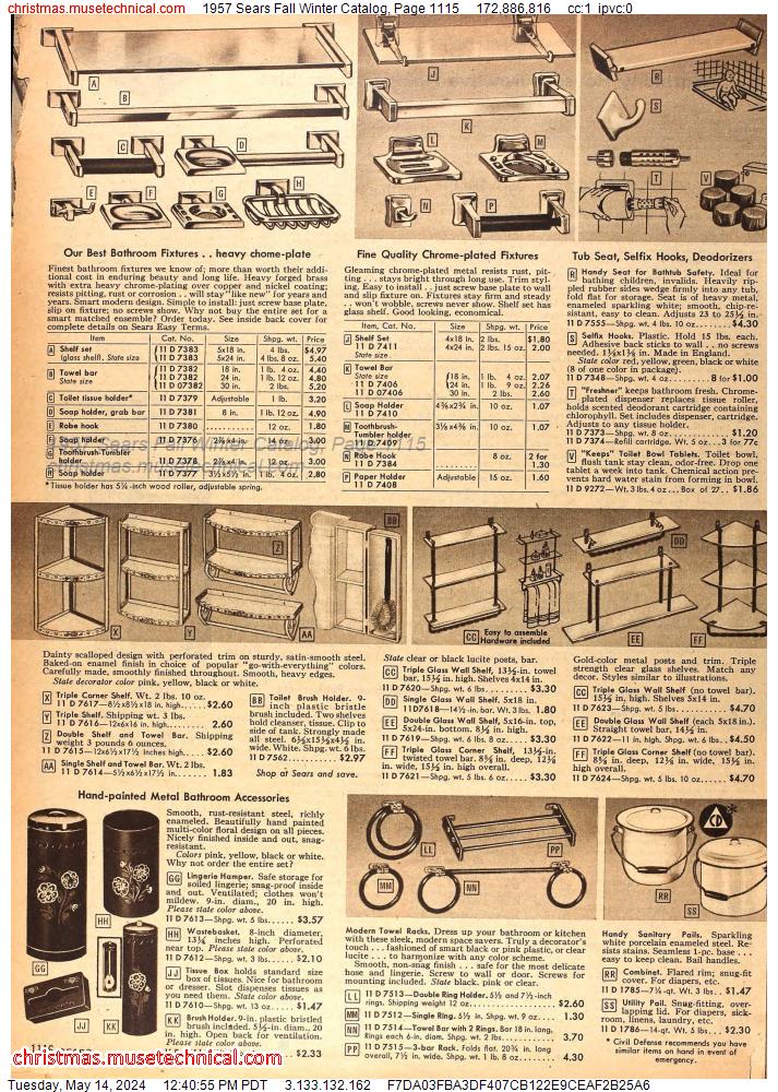 1957 Sears Fall Winter Catalog, Page 1115