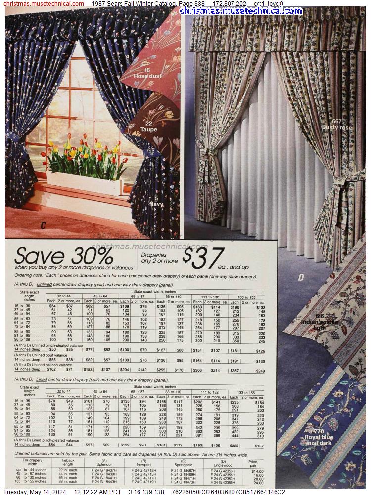1987 Sears Fall Winter Catalog, Page 888
