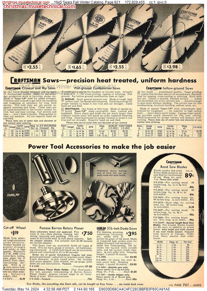 1945 Sears Fall Winter Catalog, Page 621