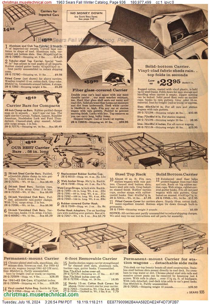 1963 Sears Fall Winter Catalog, Page 936
