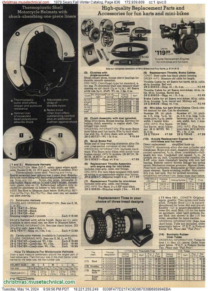 1979 Sears Fall Winter Catalog, Page 836