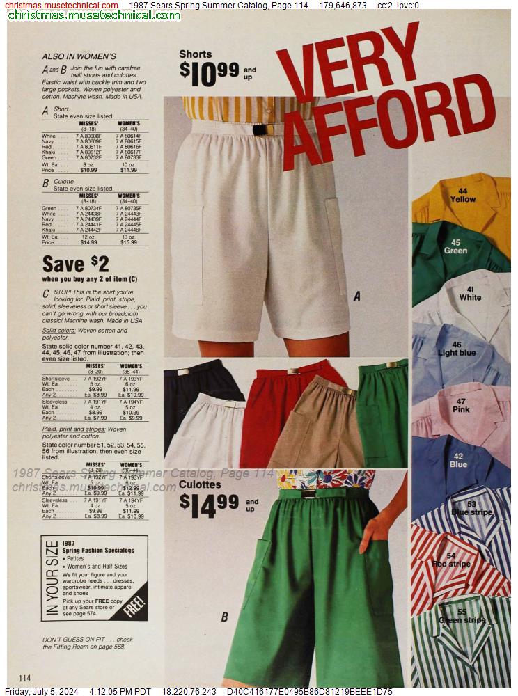 1987 Sears Spring Summer Catalog, Page 114