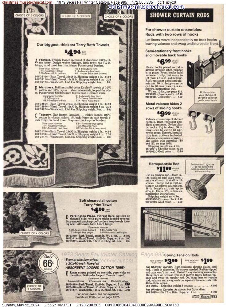 1973 Sears Fall Winter Catalog, Page 995