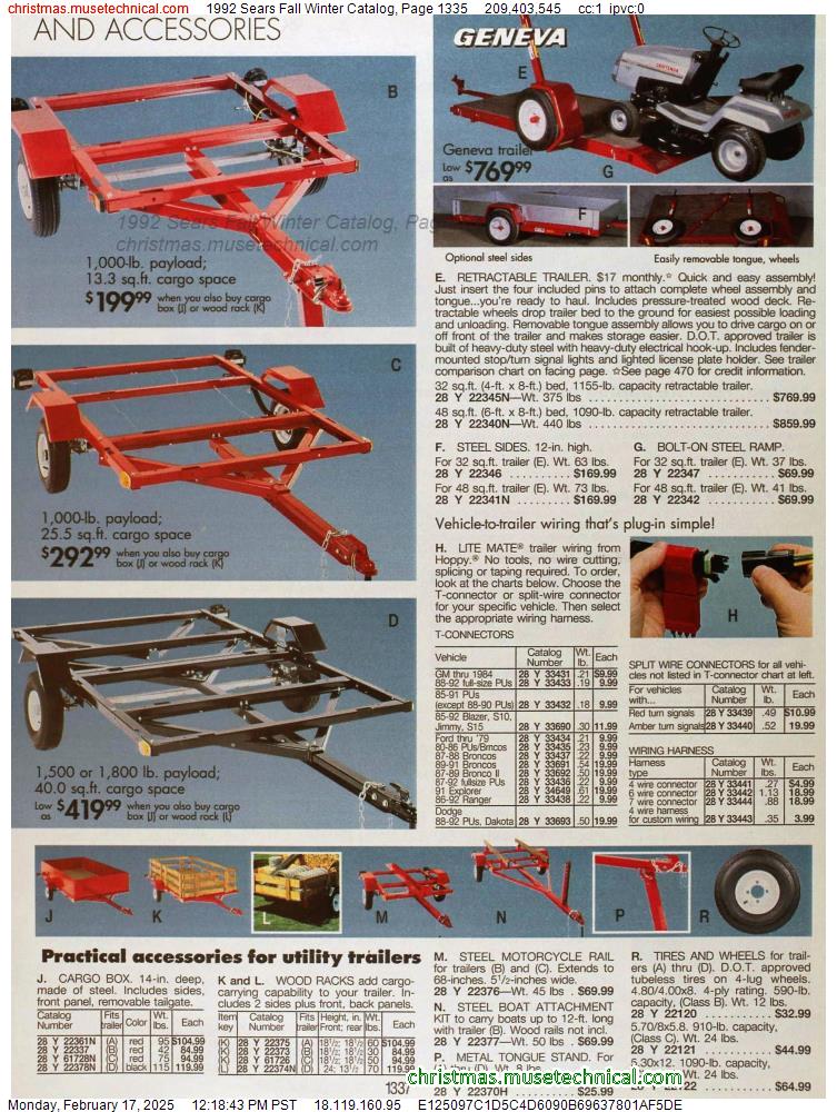 1992 Sears Fall Winter Catalog, Page 1335