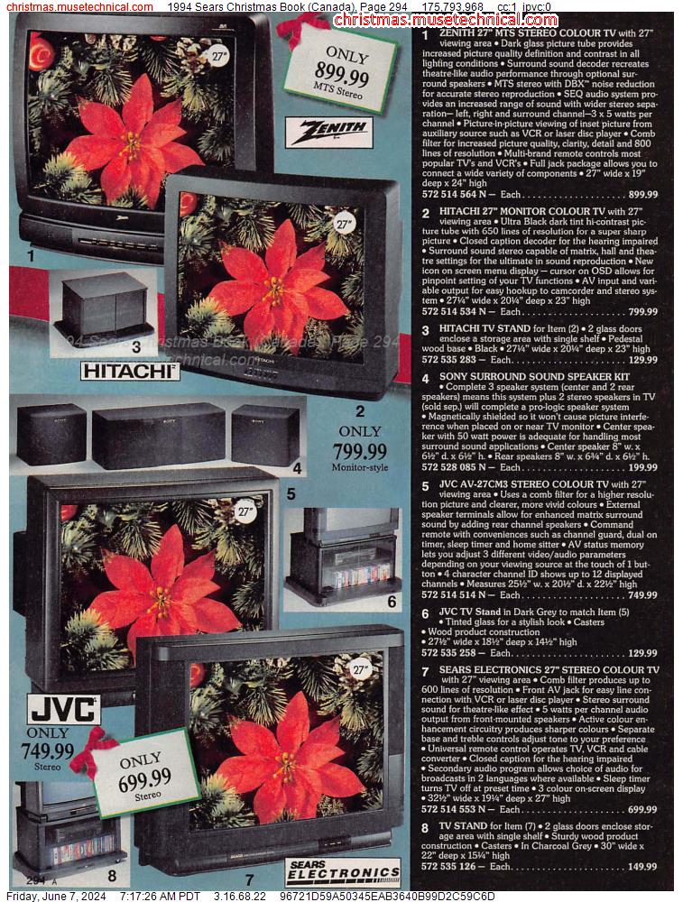 1994 Sears Christmas Book (Canada), Page 294