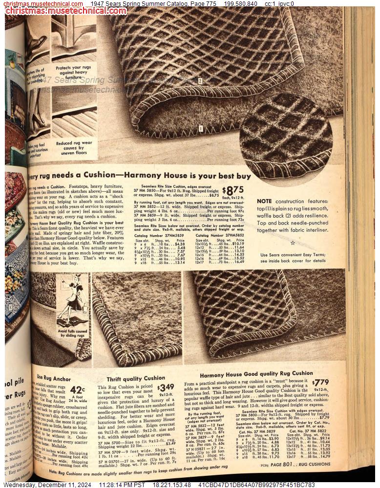 1947 Sears Spring Summer Catalog, Page 775