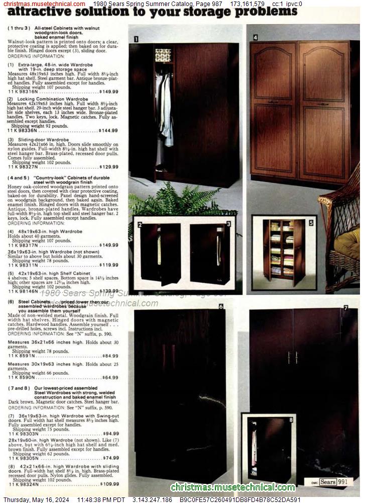 1980 Sears Spring Summer Catalog, Page 987